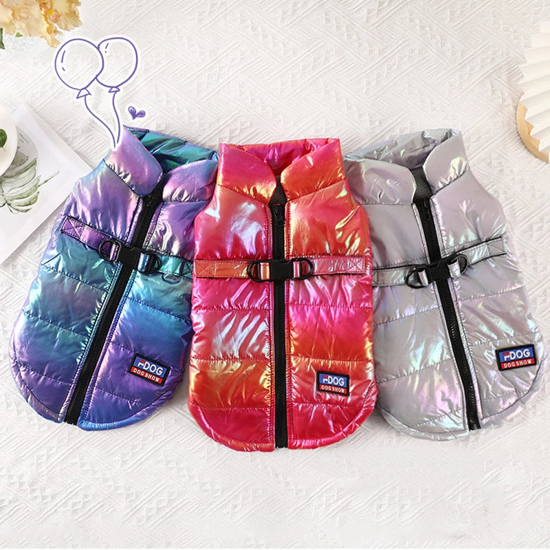 Gilet pour animal de compagnie à dégradé arc-en-ciel (automne-hiver) – Manteau d'hiver universel pour chiens de petite et moyenne taille