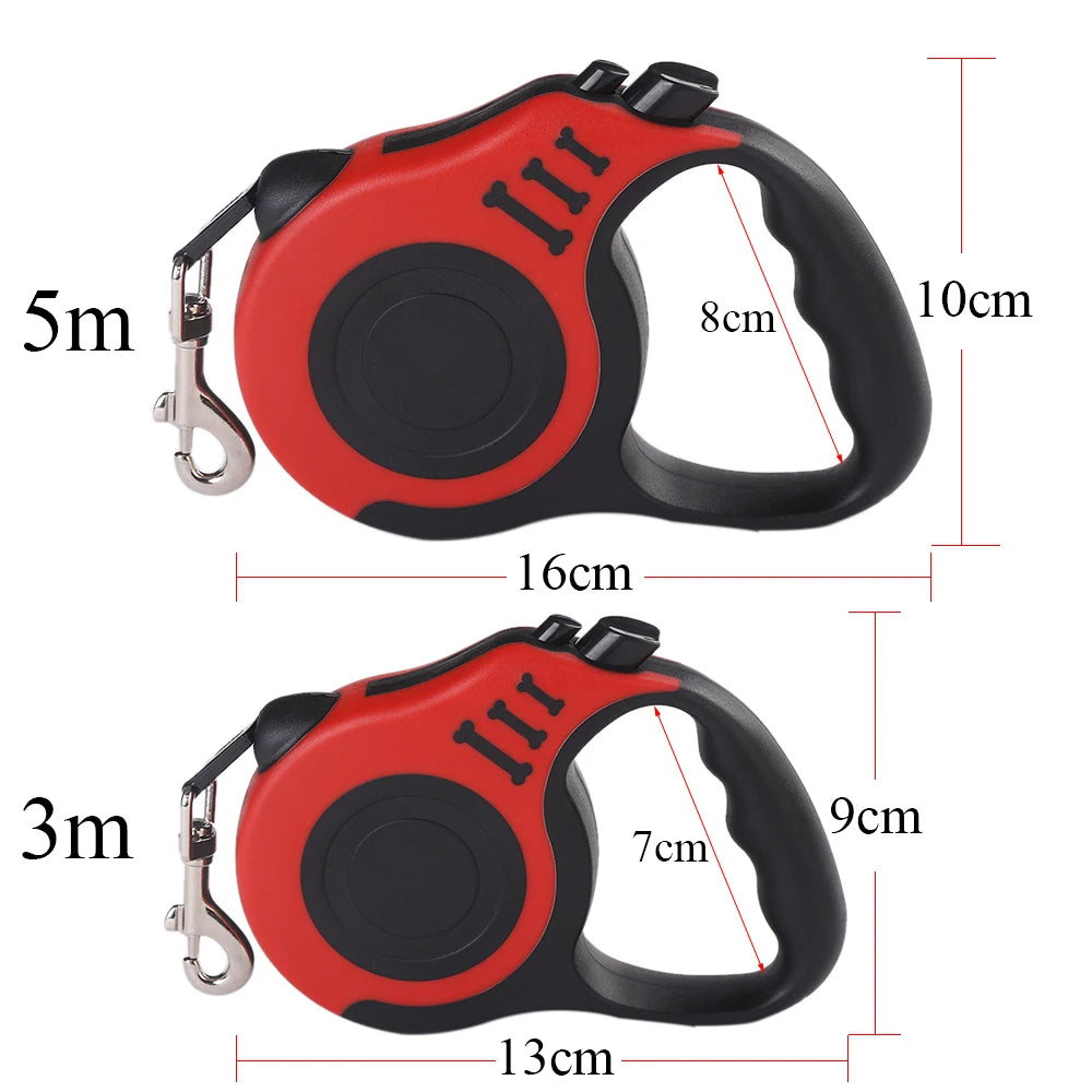 Laisse rétractable automatique pour chiens et chats – 3 m ou 5 m – En nylon, idéale pour les promenades, les voyages et les randonnées avec des chiens de petite taille ou des chiots