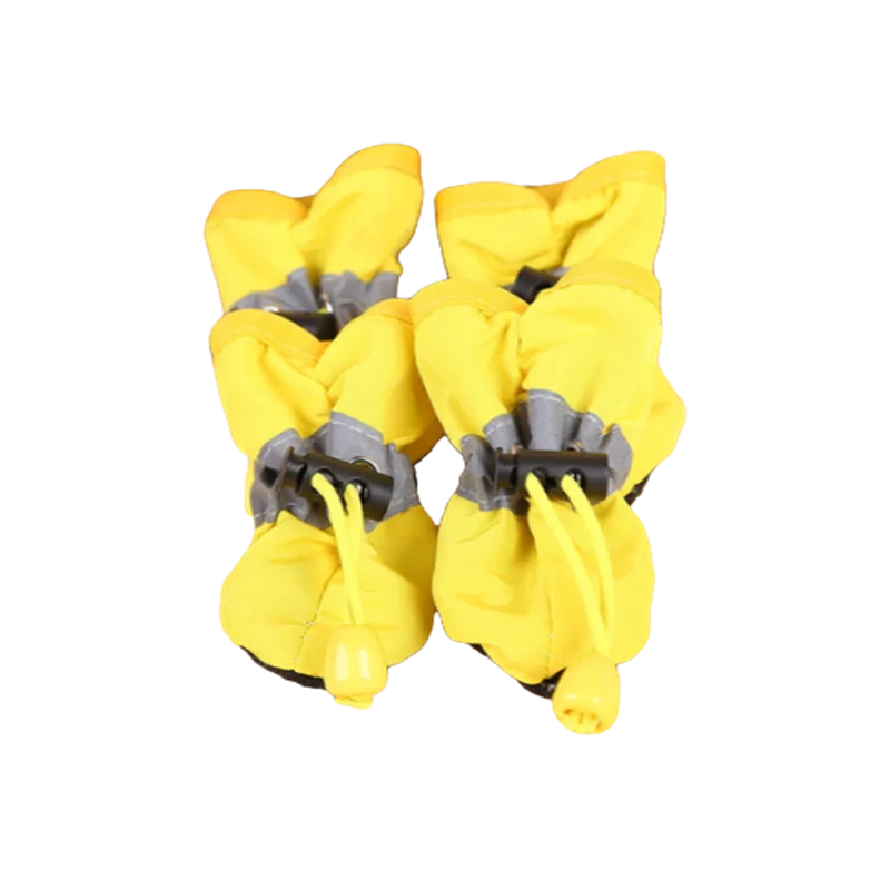 Lot de 4 chaussures imperméables et antidérapantes pour animaux de compagnie (chiens et chats) – Bottines de pluie pour petits chiens, chiots et chats – Accessoires de protection des pattes