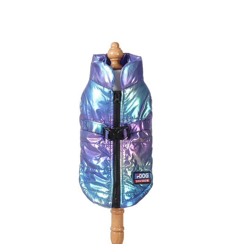 Gilet pour animal de compagnie à dégradé arc-en-ciel (automne-hiver) – Manteau d'hiver universel pour chiens de petite et moyenne taille