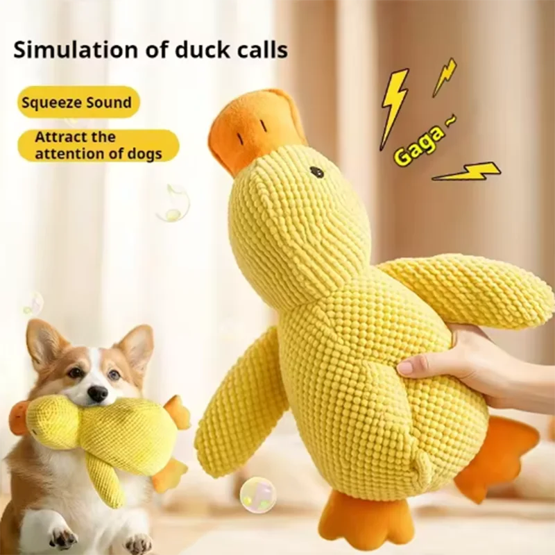 Jouet pour chien adorable en forme de canard : résistant aux morsures, idéal pour le nettoyage des dents et le jeu interactif. Parfait pour divertir les grands chiens et occuper les chiots pour éviter l'ennui.