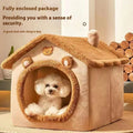 Niche pour animaux toutes saisons – Couchage amovible et lavable pour petits chiens et chats, idéal pour l'hiver