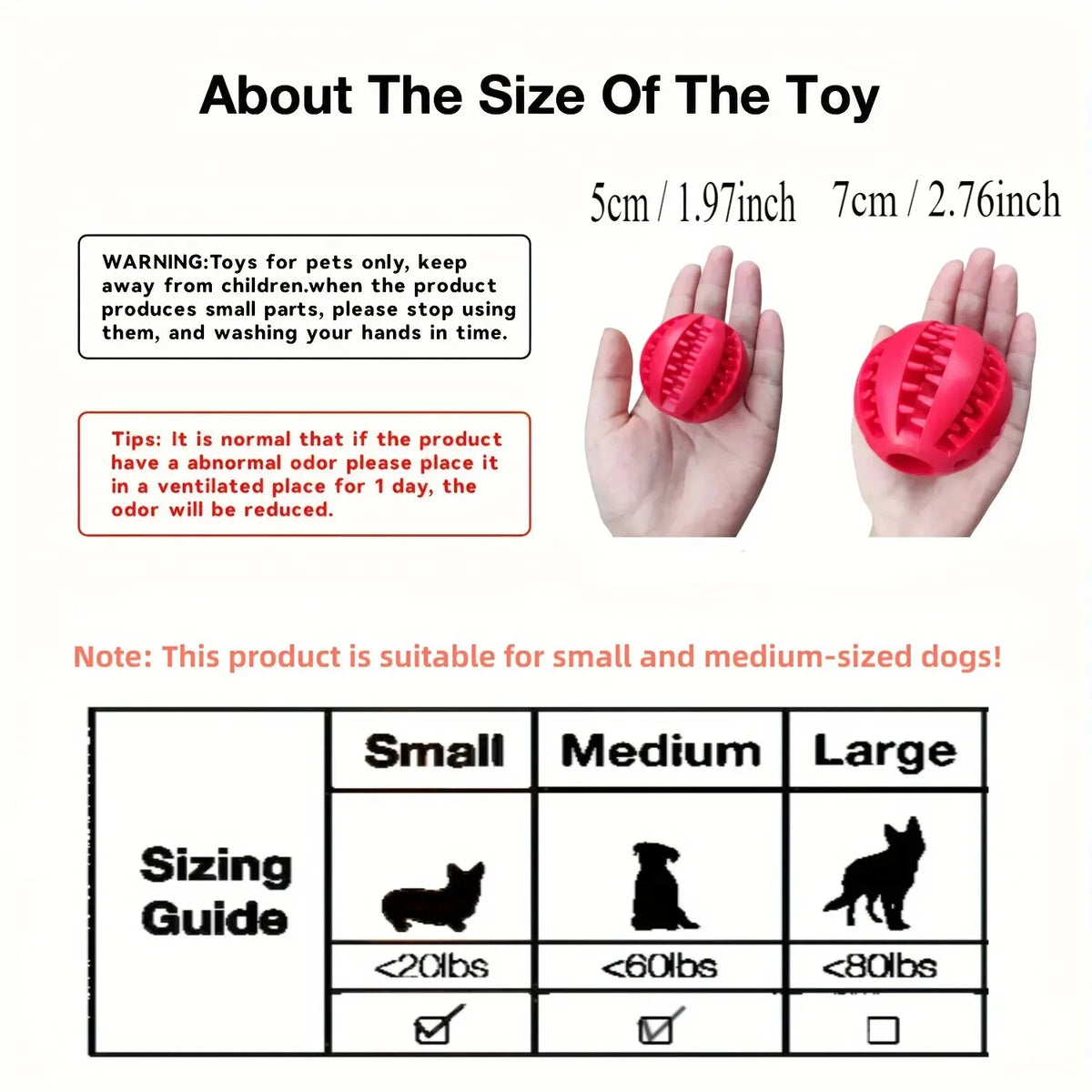 Balle-jouet pour chien, résistante aux morsures et non toxique (pour chiens, chiots et chats) ; balle distributrice de friandises et jouet à mâcher pour le nettoyage des dents .