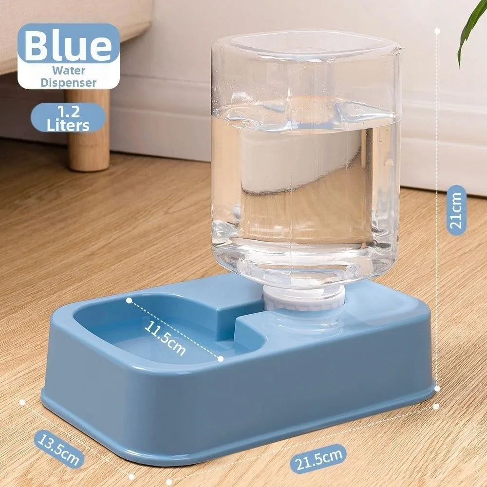 Distributeur automatique de nourriture et d'eau pour animaux (1,2 L / 1,5 L) – Grande capacité – 2 modèles – Ensemble distributeur d'eau et de nourriture pour chats et chiens – Plastique – 3 couleurs