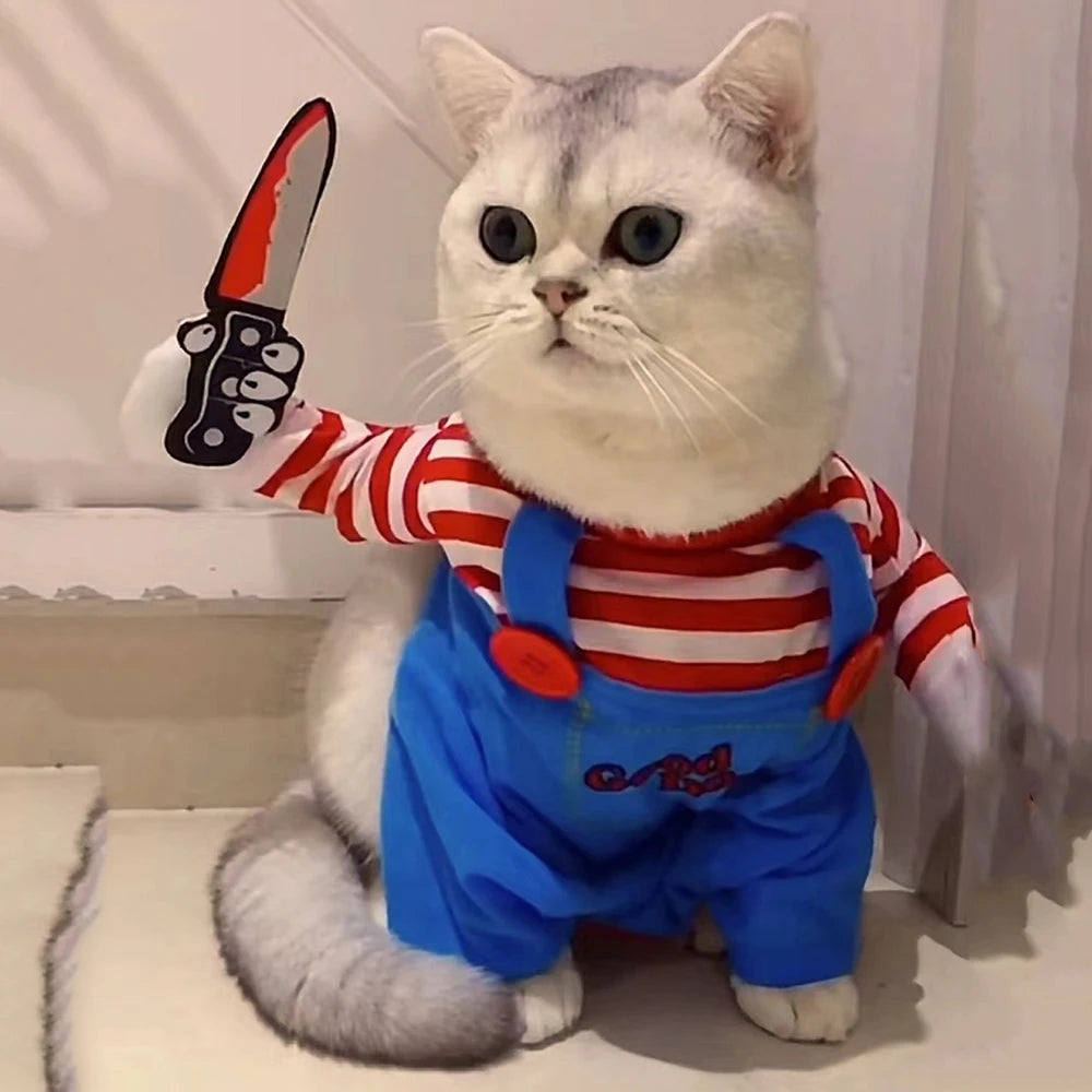 Costumes de cosplay amusants pour chats et chiens (petites et moyennes tailles) – Tenues créatives pour fêtes d'animaux, combinaisons douces et chaudes pour chatons