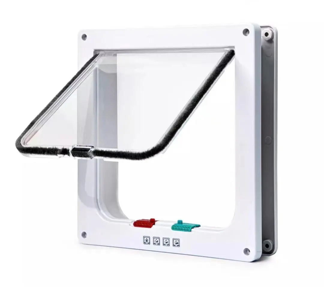 Chatière pratique pour chiens et chats avec système de contrôle des entrées et sorties ; porte bidirectionnelle sécurisée pour animaux de compagnie.