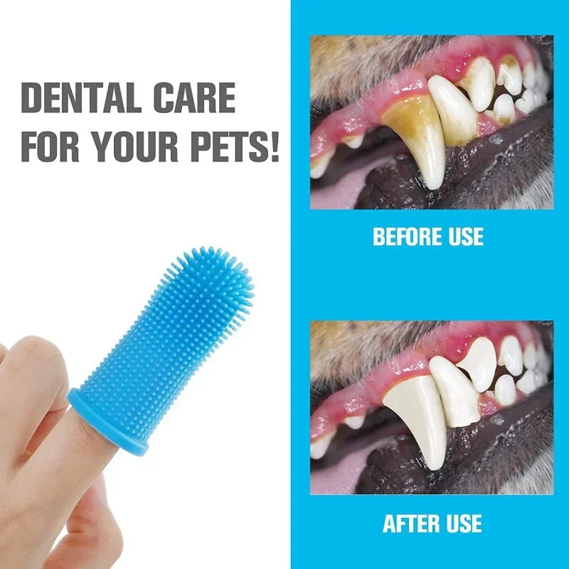 Brosse à dents pour animaux en silicone ultra-doux (format doigt) – Nettoyage des dents et soin de l'haleine – Non toxique – Pour chiens et chats