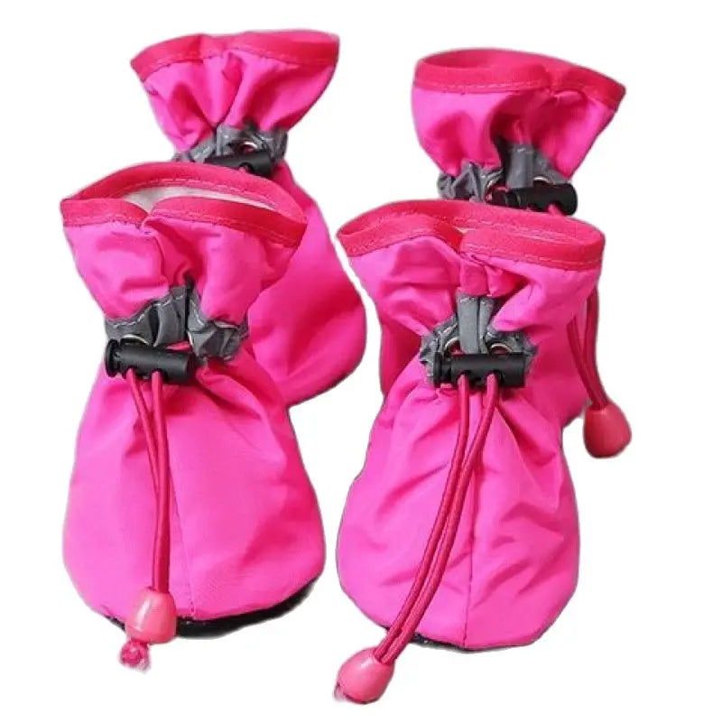 Lot de 4 chaussures imperméables et antidérapantes pour animaux de compagnie (chiens et chats) – Bottines de pluie pour petits chiens, chiots et chats – Accessoires de protection des pattes